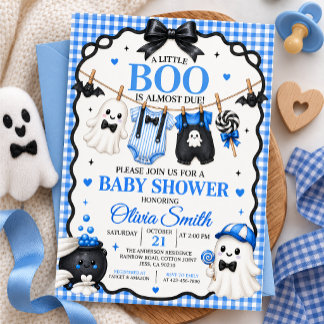 A Little Boo Is Almost Due Halloween Baby Shower Invitation