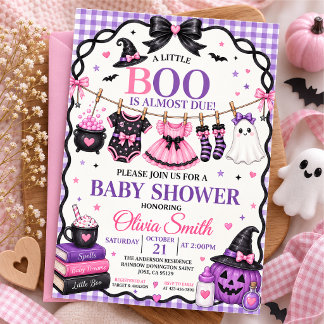 A Little Boo Is Almost Due Halloween Baby Shower Invitation