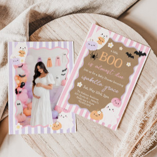 A Little Boo Is Almost Due Halloween Baby Shower Invitation