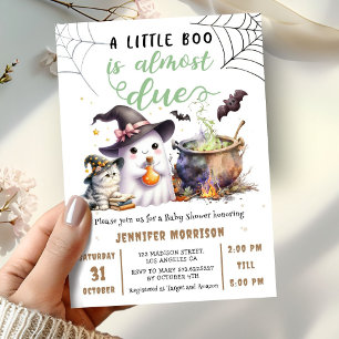 A Little Boo is almost DUE! Halloween Baby Shower  Invitation
