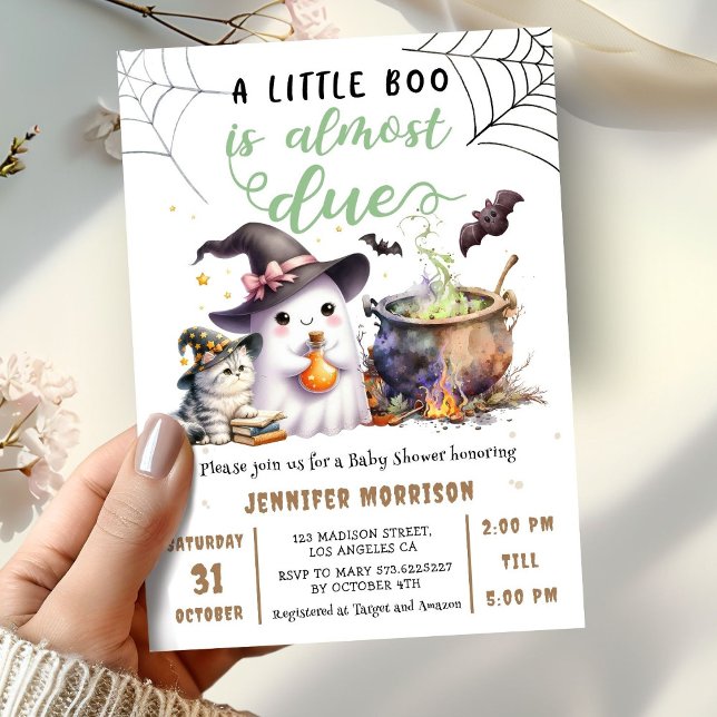 A Little Boo is almost DUE! Halloween Baby Shower  Invitation (Creator Uploaded)