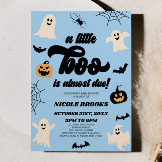 A Little Boo Is Almost Due! Halloween Baby Shower Invitation (Creator Uploaded)