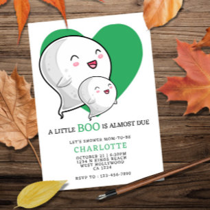 A Little Boo is Almost Due Halloween Baby Shower Invitation
