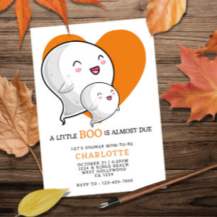 A Little Boo is Almost Due Halloween Baby Shower Invitation