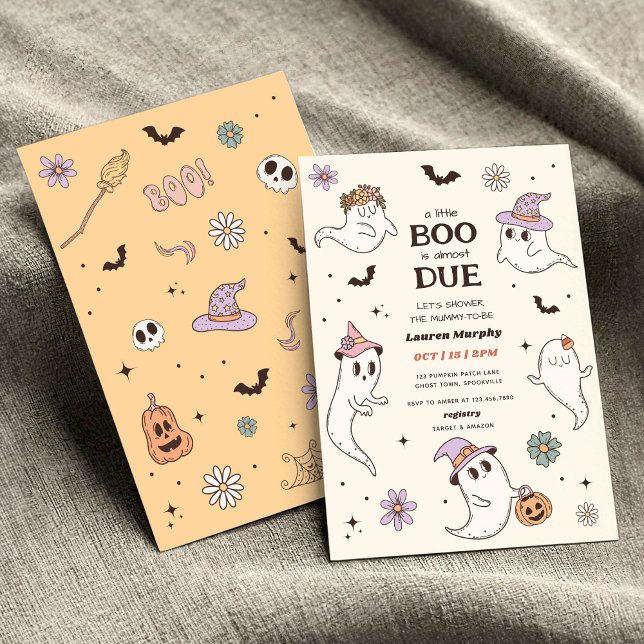 A Little Boo is Almost Due Halloween Baby Shower Invitation (Creator Uploaded)