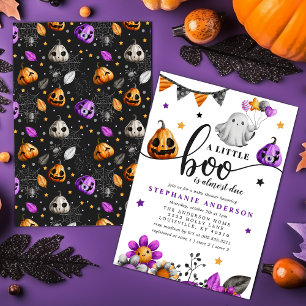 A Little Boo Is Almost Due Halloween Baby Shower Invitation