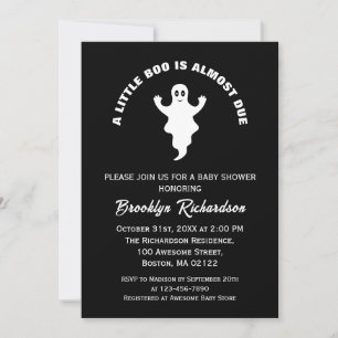 A Little Boo Is Almost Due Halloween Baby Shower Invitation