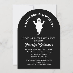 A Little Boo Is Almost Due Halloween Baby Shower Invitation