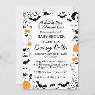 A Little Boo Is Almost Due Halloween Baby Shower Invitation
