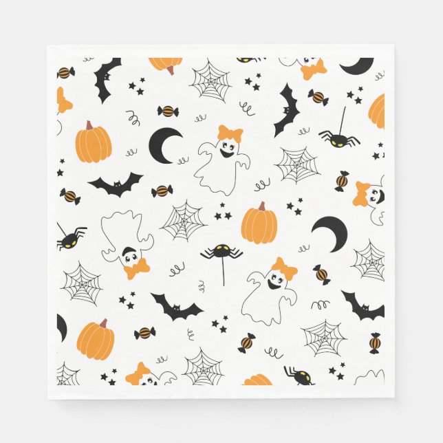 A Little Boo Is Almost Due Halloween Baby Shower Napkin (Front)