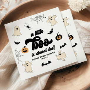 A Little Boo Is Almost Due! Halloween Baby Shower Napkin