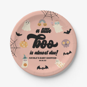 A Little Boo Is Almost Due! Halloween Baby Shower Paper Plate