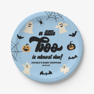 A Little Boo Is Almost Due! Halloween Baby Shower Paper Plate