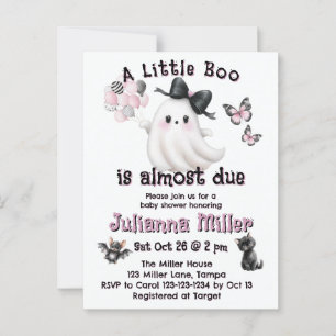 A Little Boo Is Almost Due – Halloween Baby Shower Postcard