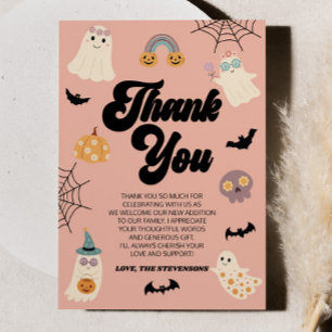A Little Boo Is Almost Due! Halloween Baby Shower Thank You Card