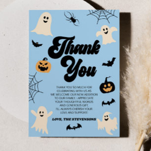 A Little Boo Is Almost Due! Halloween Baby Shower Thank You Card