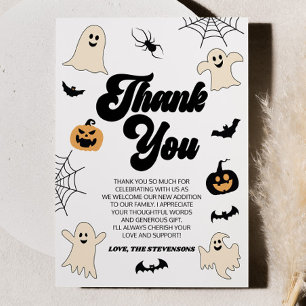 A Little Boo Is Almost Due! Halloween Baby Shower Thank You Card