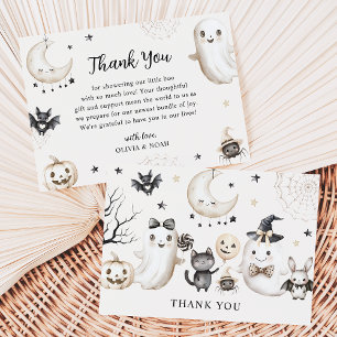 A Little Boo is Almost Due Halloween Baby Shower Thank You Card
