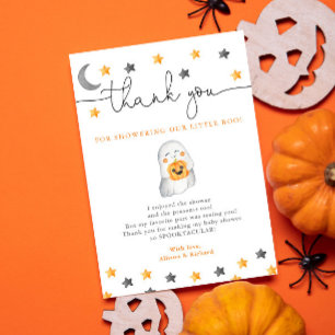 A little boo is almost due Halloween baby shower Thank You Card