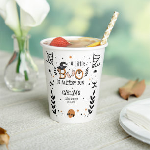 a little boo is almost due Halloween Paper Cups