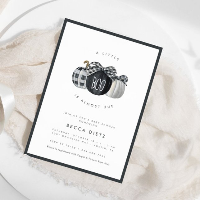 A Little Boo is Almost Due! Neutral Baby Shower Invitation (Customize this design and make it truly your own!)