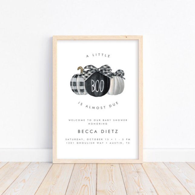 A Little Boo is Almost Due! Neutral Baby Shower Poster (This halloween-inspired welcome sign is available for print AND instant digital download!)