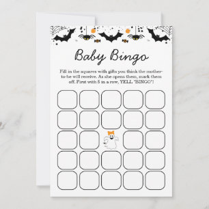 A Little Boo Is Almost Due Orange Girl Baby Shower Invitation
