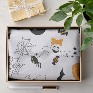A Little Boo Is Almost Due Orange Girl Baby Shower Tissue Paper
