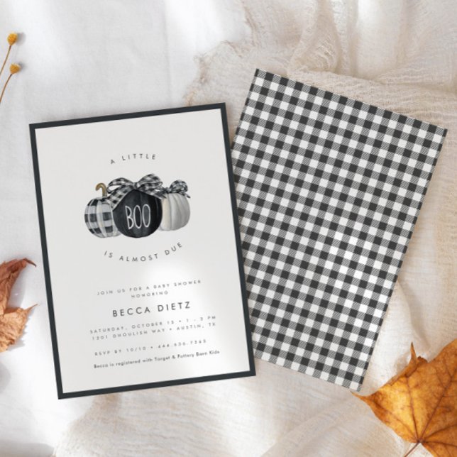 A Little Boo is Almost Due! Plaid Baby Shower Invitation (Find matching items in our shop!)