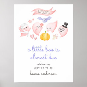 A Little Boo Is Almost Due Welcome Baby Shower Poster