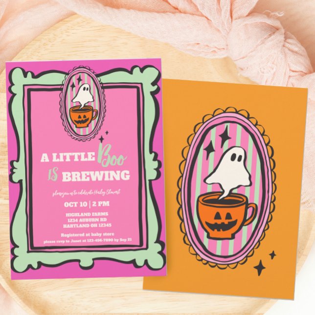 A Little Boo Is Brewing Brunch Baby Shower Invitation (Creator Uploaded)