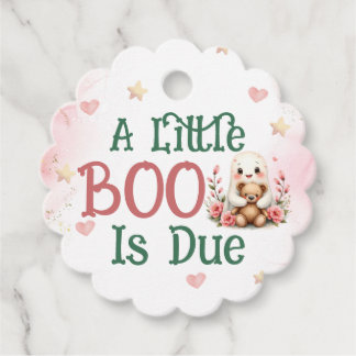 A Little Boo Is Due Cute Baby Girl Ghost Custom Favour Tags