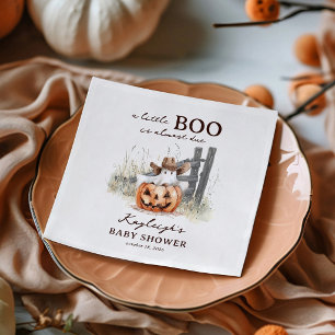 A Little Boo Is Due Western Halloween Baby Shower Napkin