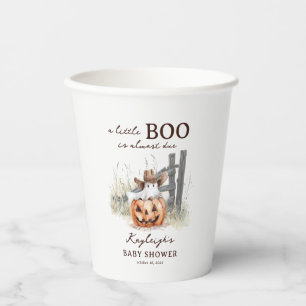 A Little Boo Is Due Western Halloween Baby Shower Paper Cups