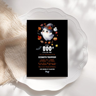 "A Little Boo is on the Way" Halloween Baby Shower Invitation