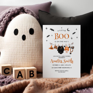 A Little Boo Is On the Way Hlloween Baby Shower Invitation