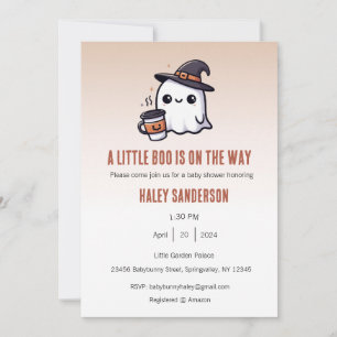 A Little Boo is on the Way Invitation, Halloween Invitation