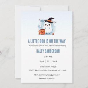 A Little Boo is on the Way Invitation, Halloween  Invitation