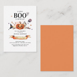 A Little Boo on Way Halloween Baby Shower Budget Card