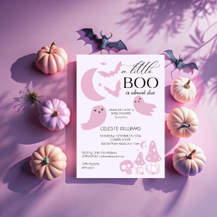 A little boo pastel pink Halloween baby shower Invitation