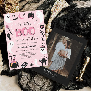 A little Boo Pink Halloween Baby Shower Invitation