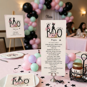 A Little Boo Pink Halloween Cat Pumpkin Witch Baby Menu
