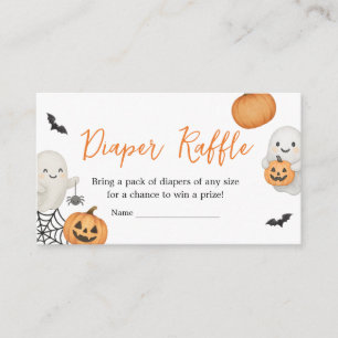 A Little Boo Pumpkin Halloween Baby Diaper Raffle Enclosure Card