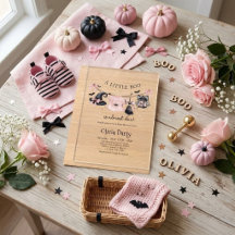 A Little Boo Witch Hat and Pink Bow Baby Shower