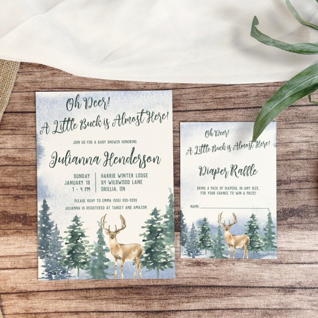 A Little Buck is Almost Here! Diaper Raffle Enclosure Card (Creator Uploaded)