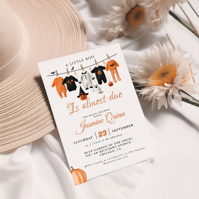 A little bue Halloween Fall baby shower  Baby  Invitation (Creator Uploaded)