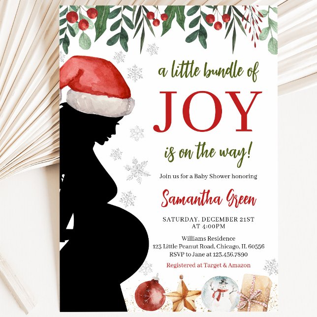 A Little Bundle of Joy Christmas Baby Shower Invitation (Creator Uploaded)