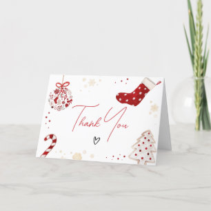 A Little Bundle of Joy Christmas Baby Shower Thank You Card