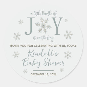 A Little Bundle of Joy is on the Way Baby Shower Classic Round Sticker