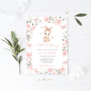 A little Bunny Baby Shower Girl  Invitation